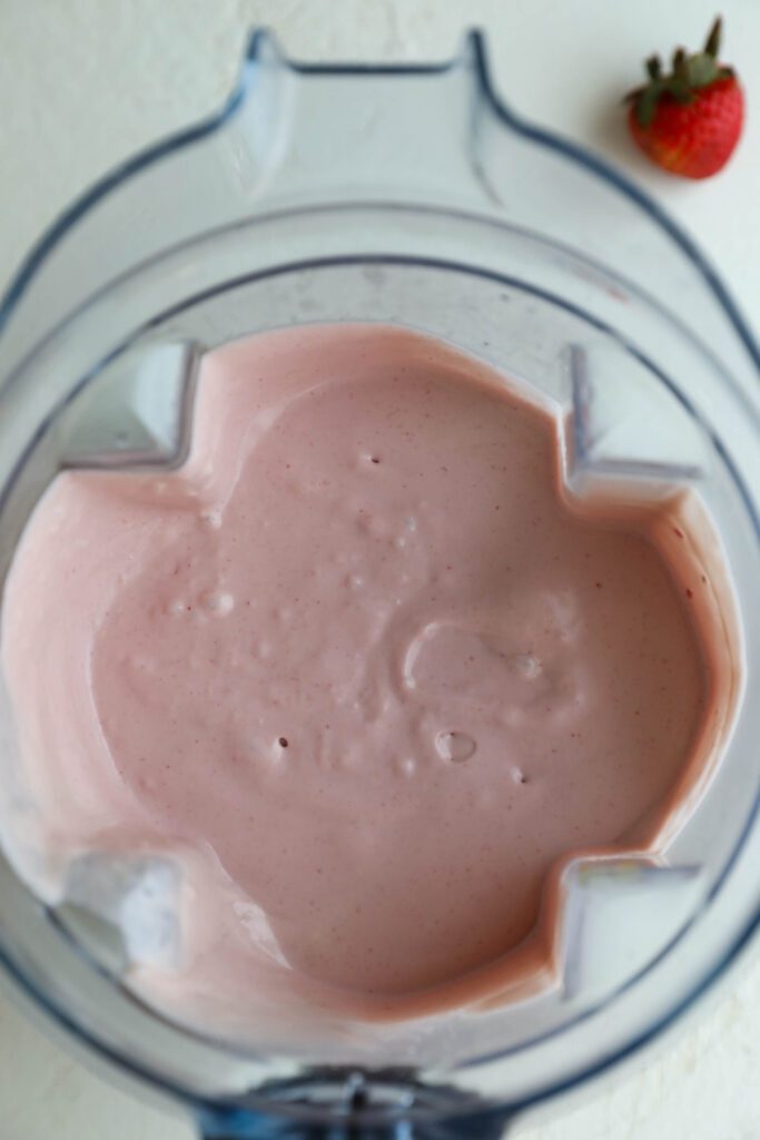 Vegan Strawberry SunButter Ice Cream process photo by Flora & Vino