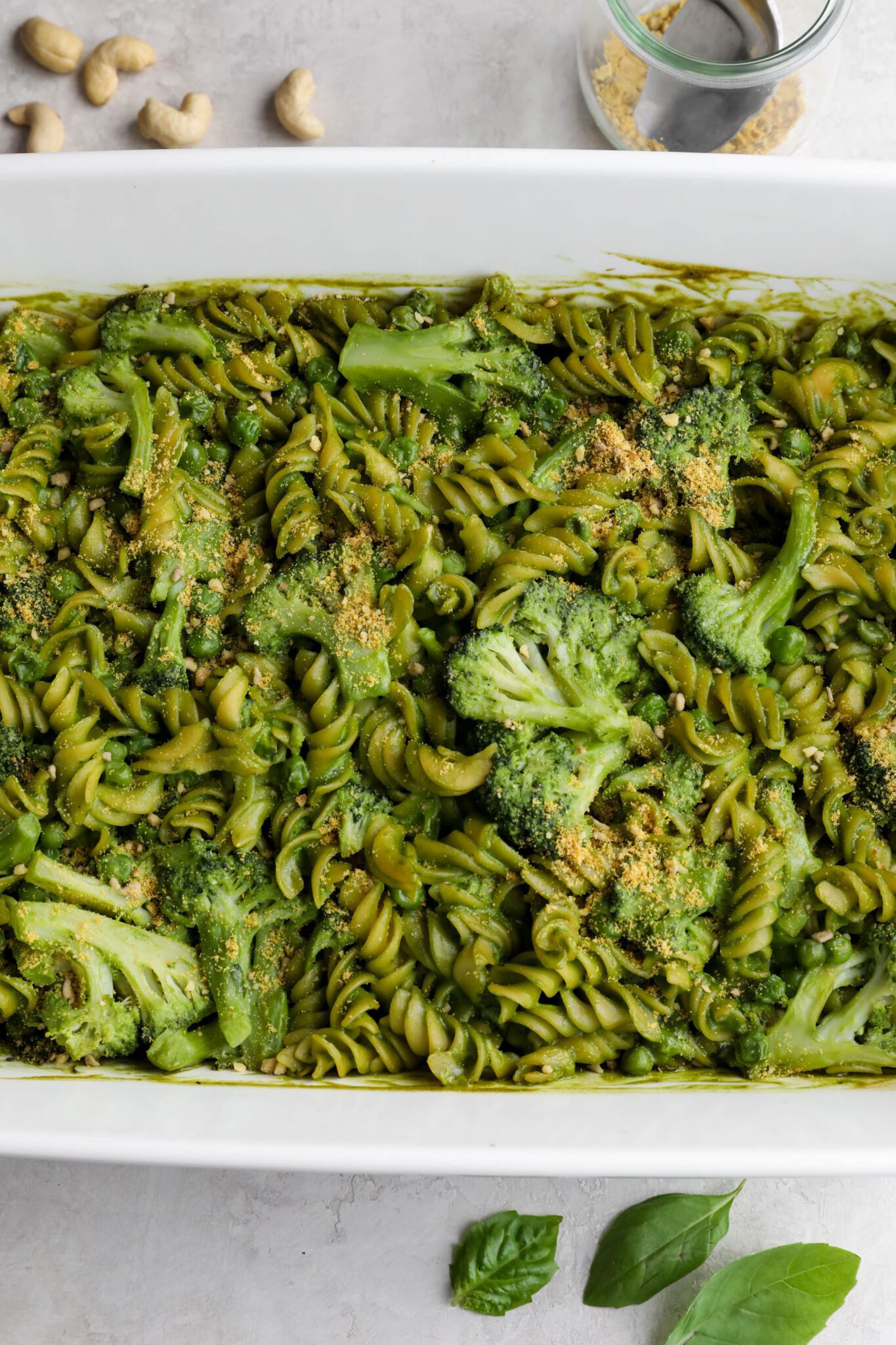 Green Pesto Pasta Casserole Recipe - Flora & Vino
