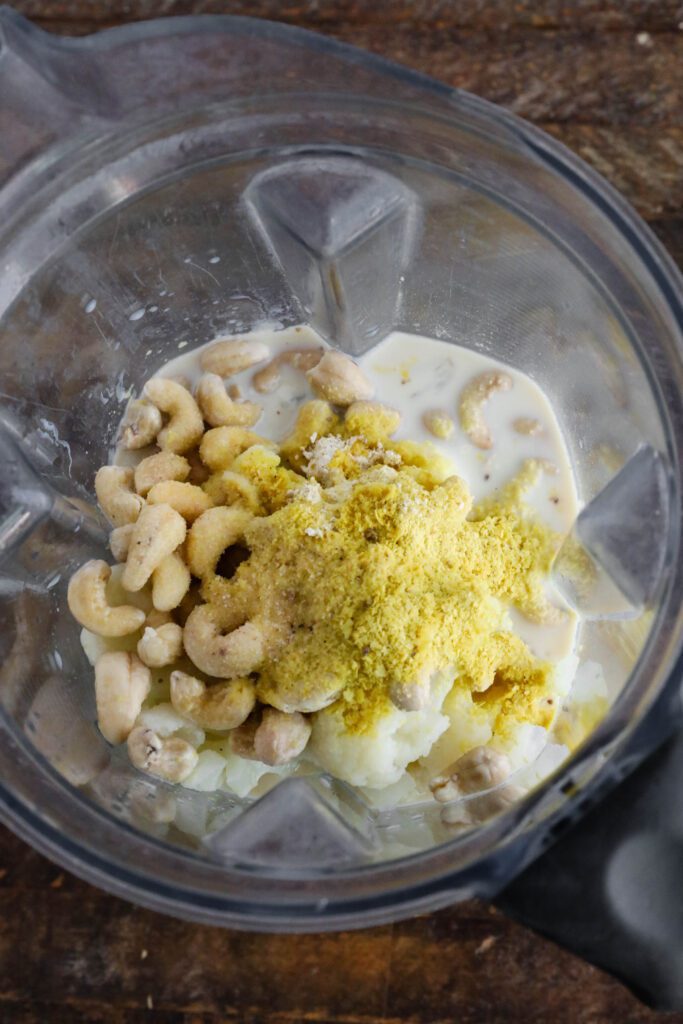 ingredients for cauliflower alfredo in vitamix