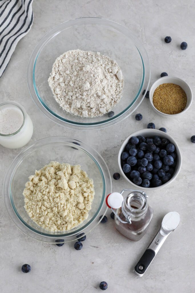 ingredients for blueberry mufifns 