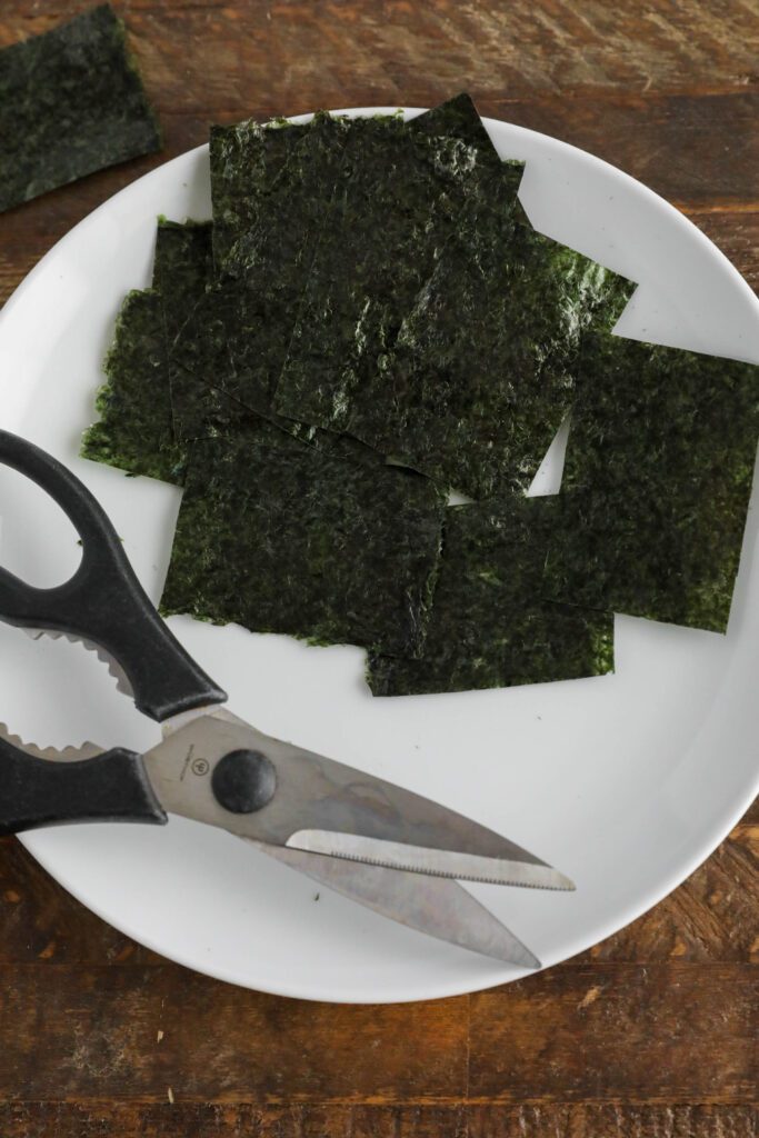 nori sheets cut into rectangles