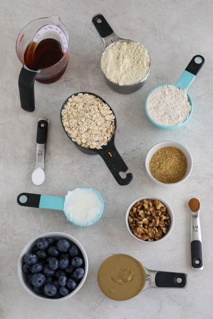 ingredients for Blueberry SunButter Cookies on board