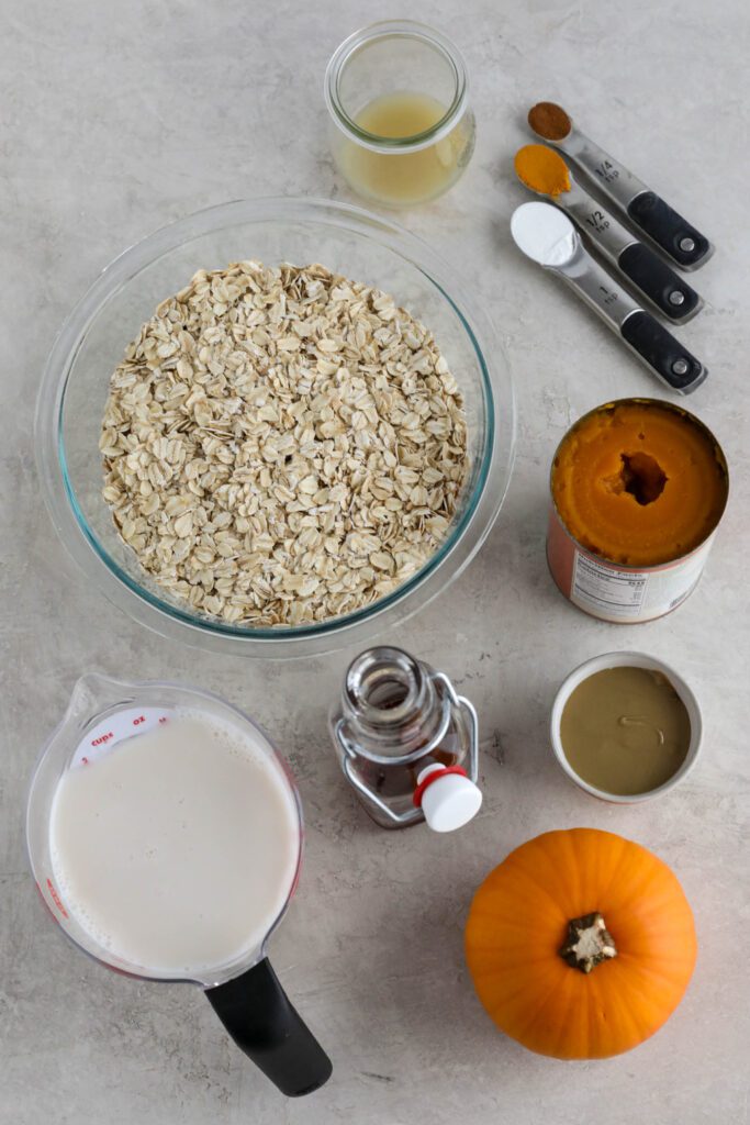 ingredients for pumpkin turmeric waffles