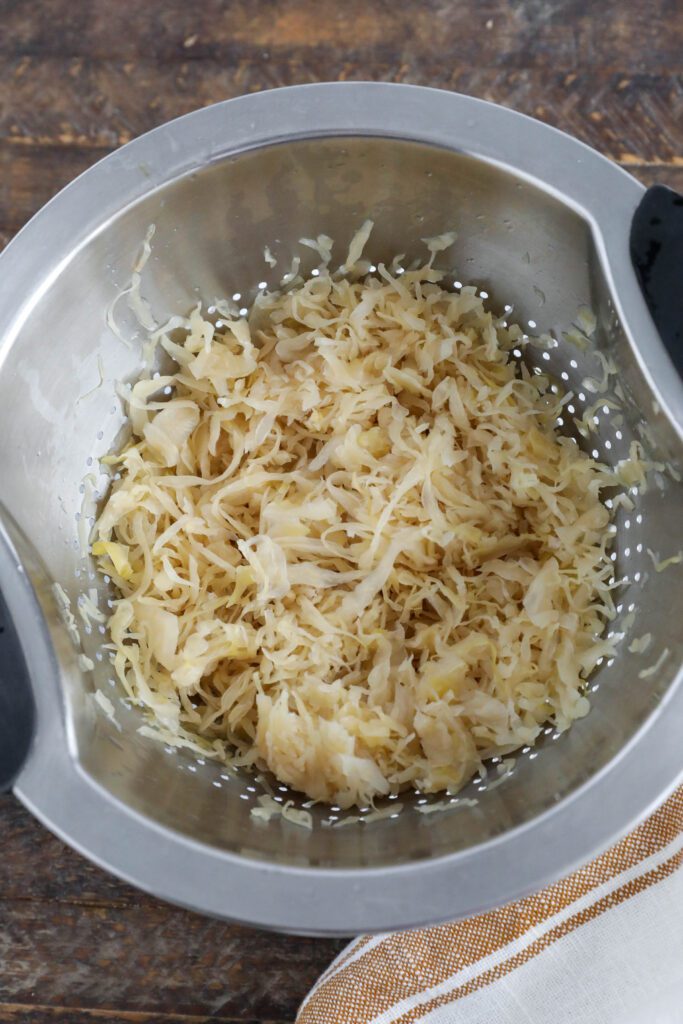 Eden Foods Sauerkraut drained in colander