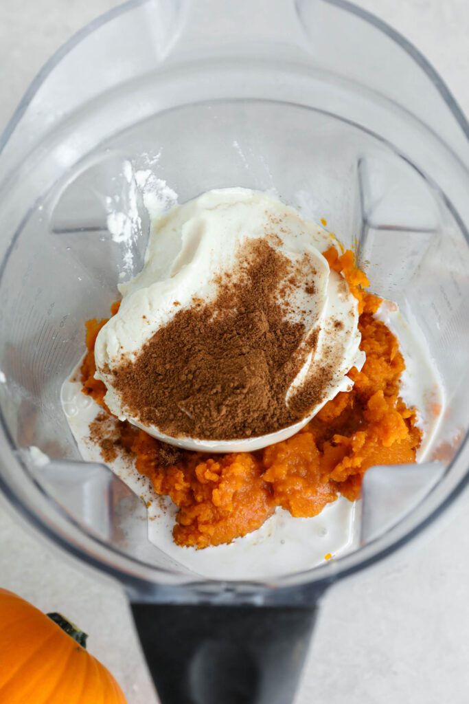 ingredients for pumpkin pie filling in blender