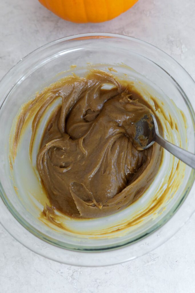 SunButter frosting mixed together in bowl