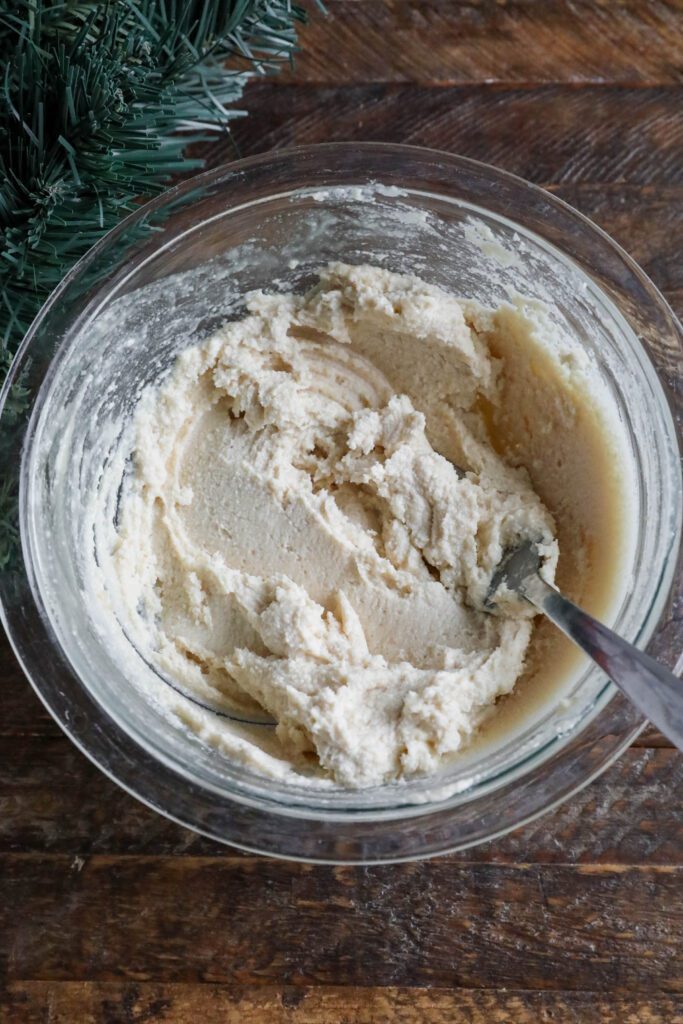 vegan cream cheese frosting mixed in bowl 