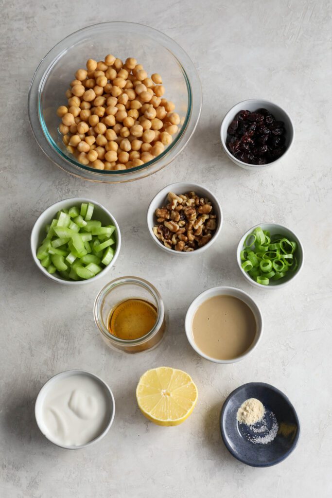 ingredients on white board served in bowls
