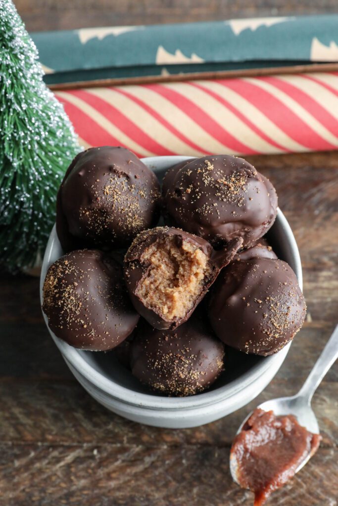 Apple Butter Truffles stacked in bowls