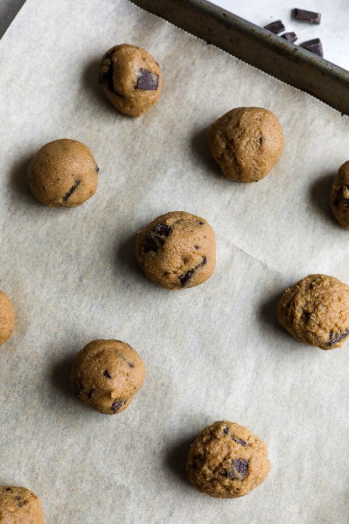 SunButter Chocolate Chip Cookie Dough rolled into balls