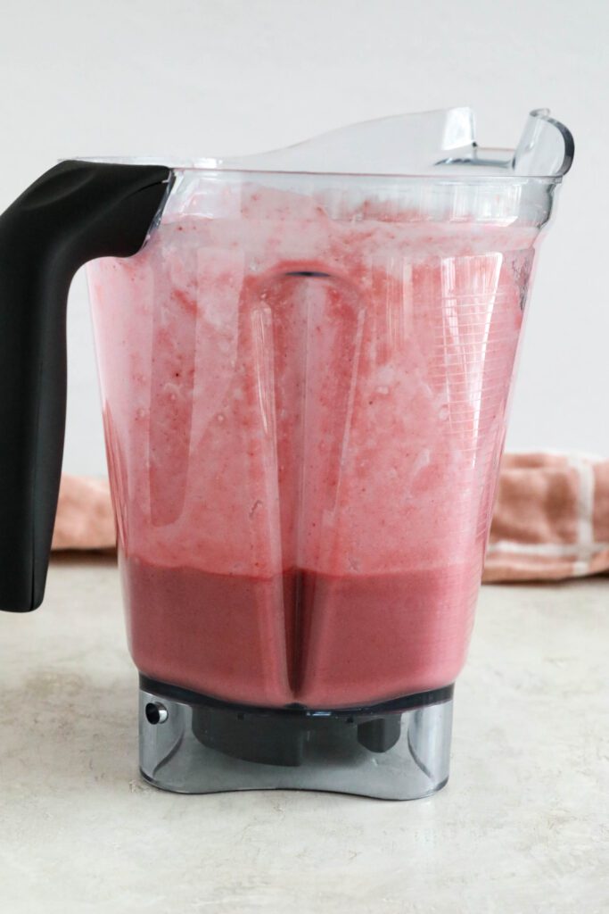 Pink Coconut Cloud Smoothie blended in Vitamix