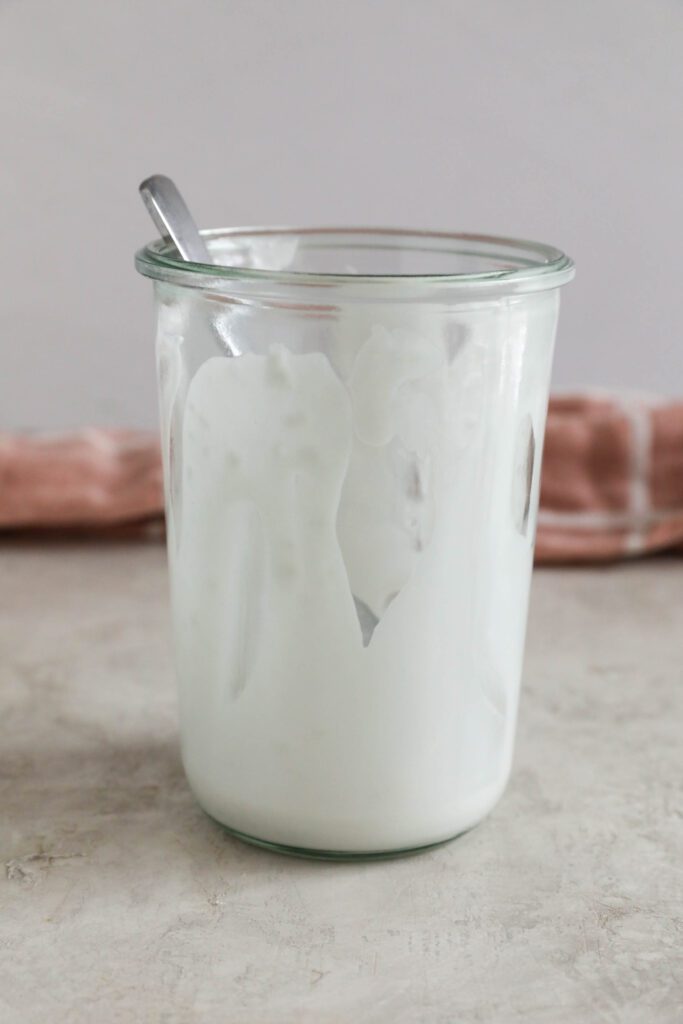 coconut cream spread on glass