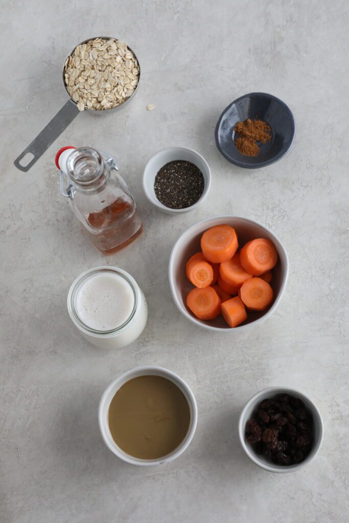 ingredients for carrot cake overnight oats