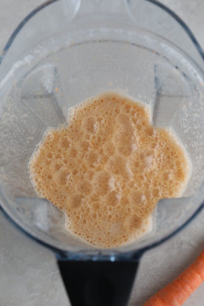 carrot "milk" blended in blender 